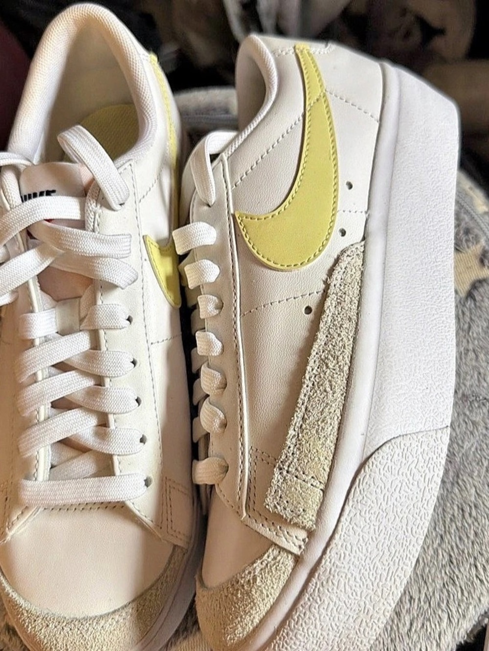 Nike Platform Blazer White & Yellow US 7 Like New